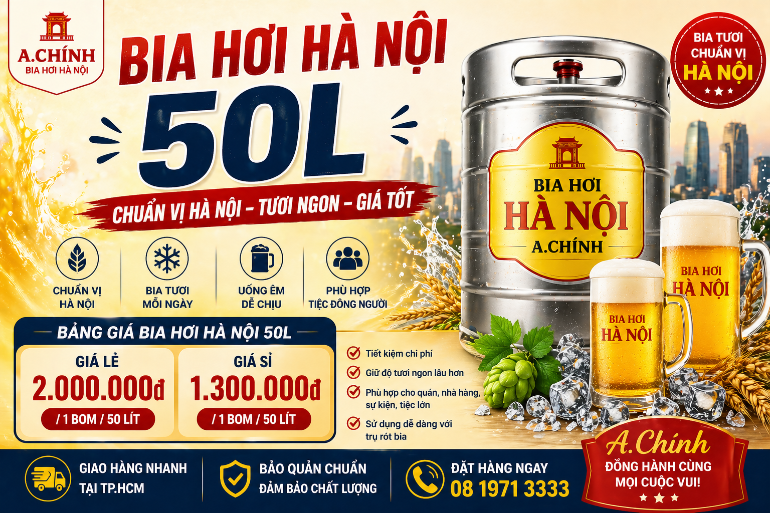 Giá Bia Hơi Hà Nội Keg 50 Lít Mới Nhất – Mua Bia Keg 50L Ở Sài Gòn Ở Đâu Uy Tín?
