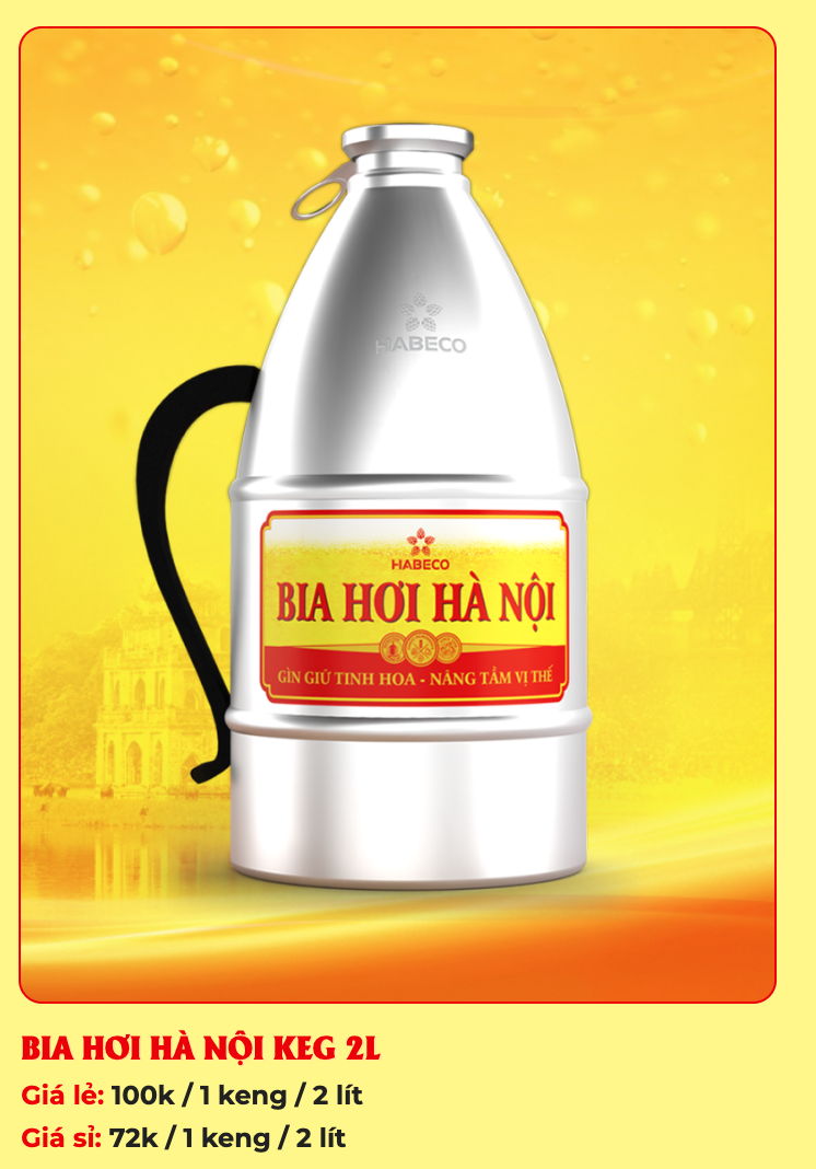 Bảng giá bia hơi Hà Nội Keg 2L tại A.Chính