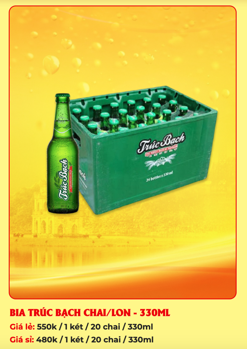 Giá Bia Trúc Bạch 330ml Mới Nhất
