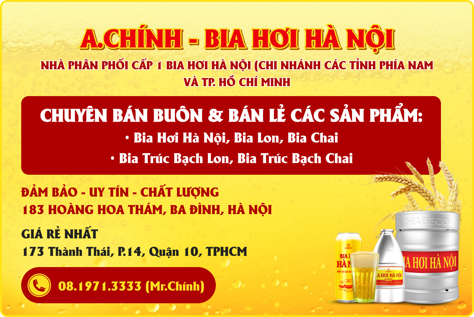 Mua bia keng 2L ở đâu ngon, chuẩn vị Hà Nội? Gợi ý địa chỉ uy tín tại TP.HCM
