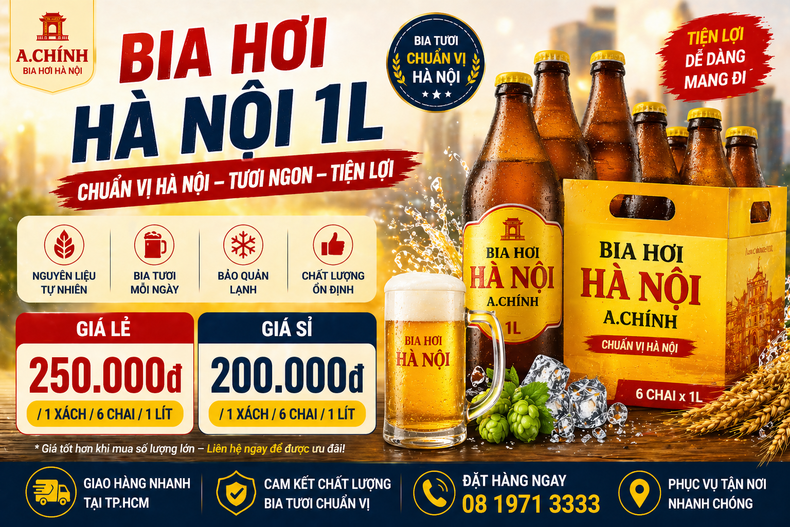 Bia Hơi Hà Nội 1L Mua Ở TPHCM Ở Đâu Giá Tốt, Chuẩn Vị?